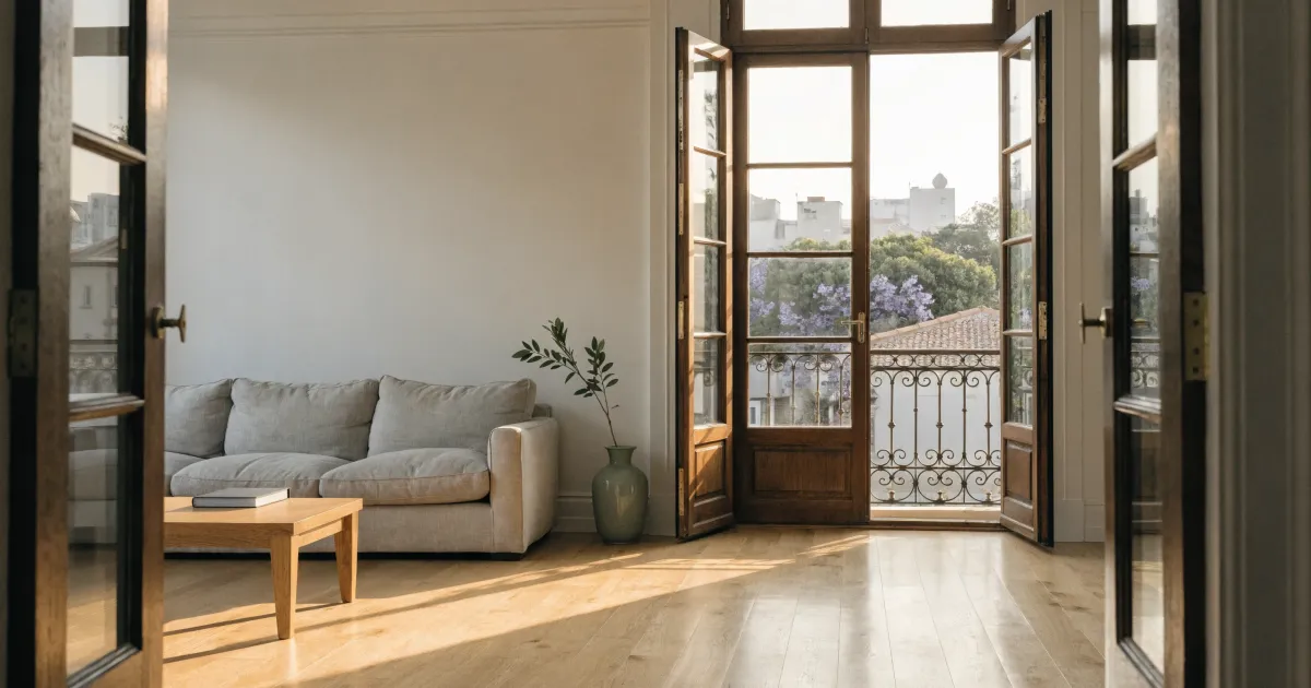Propietario argentino revisando reportes de su Airbnb desde el exterior